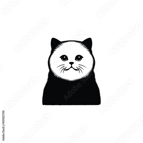 Flat design cat silhouette vector