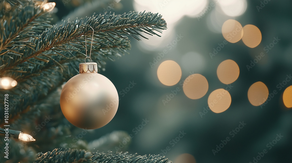 Close-up of a Christmas tree decorated with ornaments, showcasing various textures like glass, wood, and metalphoto Close-up of a Christmas tree decorated with ornaments, showcasing various textures like glass, wood, and metalphoto
