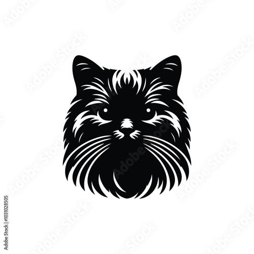 Flat design cat silhouette vector