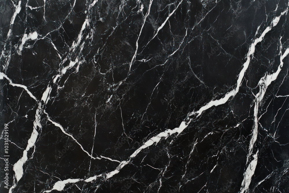 Deep black marble texture with subtle white veins and glossy finish Deep black marble texture with subtle white veins and glossy finish