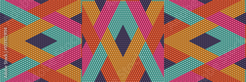   Pattern, ornament,  tracery, mosaic ethnic, folk, national, geometric  for fabric, interior, ceramic, furniture in the Latin American style.