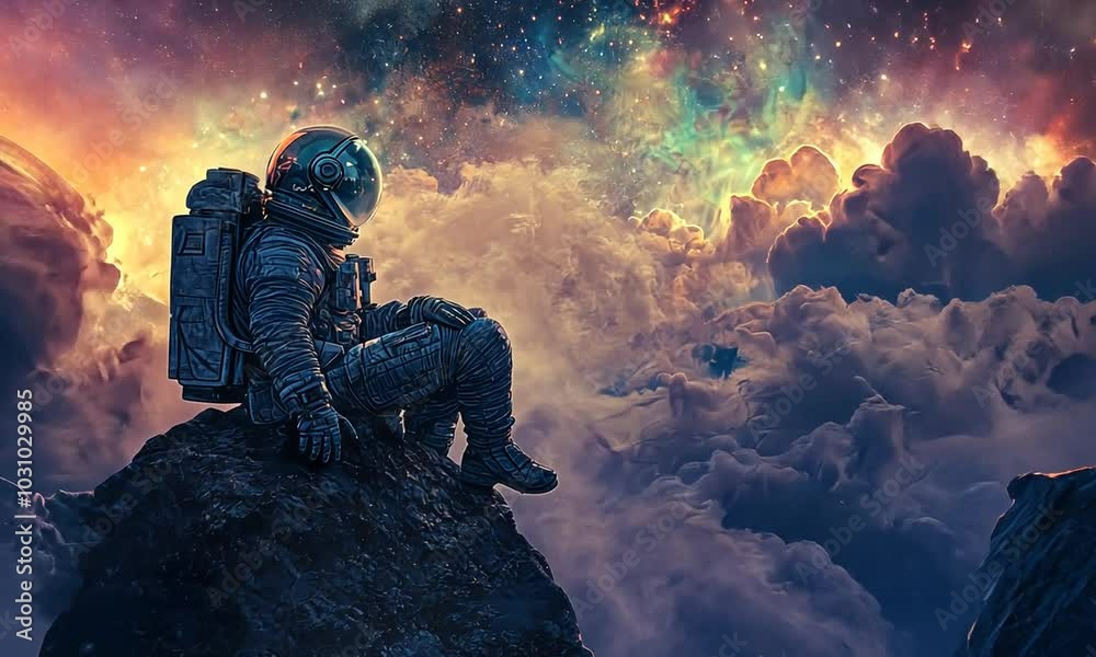 Astronaut Contemplating The Vastness of Space Astronaut Contemplating The Vastness of Space