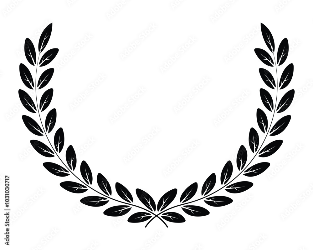 Black Laurel wreath vector illustration Black Laurel wreath vector illustration
