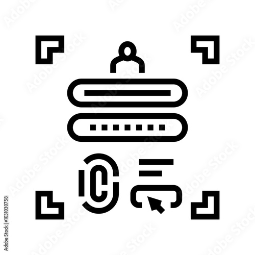 password biometrics integration line icon vector. password biometrics integration sign. isolated contour symbol black illustration