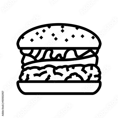 veggie burger food line icon vector. veggie burger food sign. isolated contour symbol black illustration