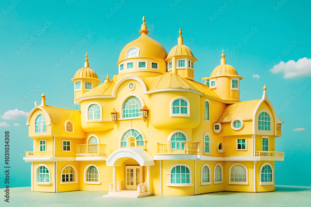 A house with many windows, maximalist style A house with many windows, maximalist style