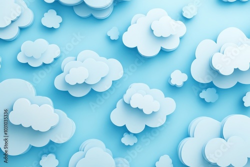 Light blue background wallpaper with a whimsical cloud pattern and subtle gradients