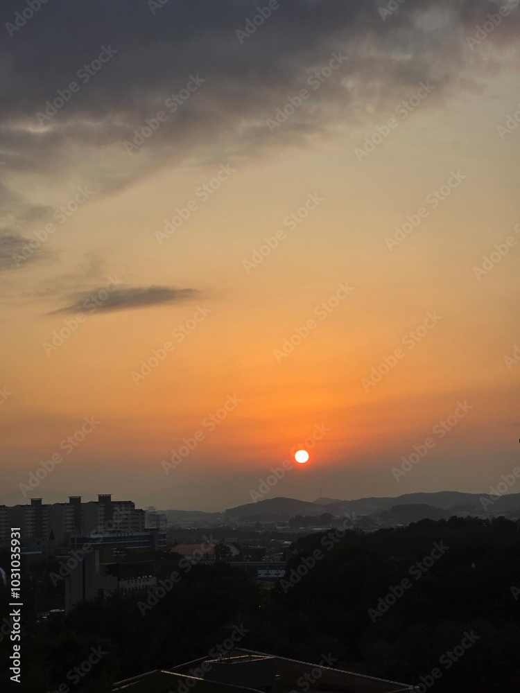 sunset over the city sunset over the city