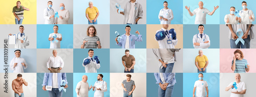 Collage of doctors and male...