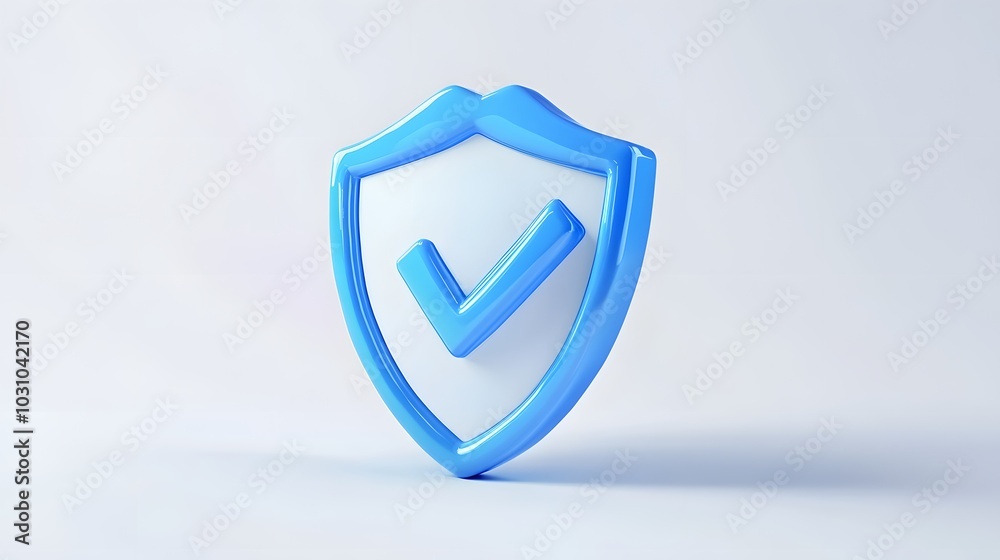 cartoon 3d Icon safety shield check mark perspective . Blue symbol security safety icon. Checkmark in minimalistic style. 3d vector illustration. white background cartoon 3d Icon safety shield check mark perspective . Blue symbol security safety icon. Checkmark in minimalistic style. 3d vector illustration. white background