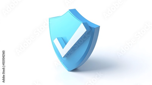 Free Download cartoon 3d Icon safety shield check mark perspective . Blue symbol security safety icon. Checkmark in minimalistic style. 3d vector illustration. white background - GFXLoad