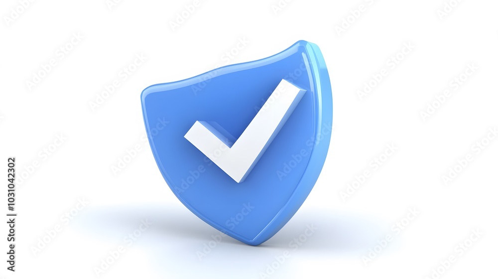 cartoon 3d Icon safety shield check mark perspective . Blue symbol security safety icon. Checkmark in minimalistic style. 3d vector illustration. white background cartoon 3d Icon safety shield check mark perspective . Blue symbol security safety icon. Checkmark in minimalistic style. 3d vector illustration. white background
