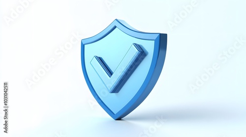 Free Download cartoon 3d Icon safety shield check mark perspective . Blue symbol security safety icon. Checkmark in minimalistic style. 3d vector illustration. white background - GFXLoad