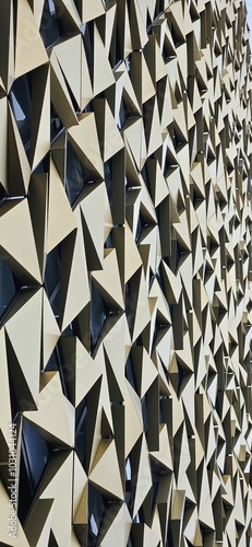 abstract metal building facade.