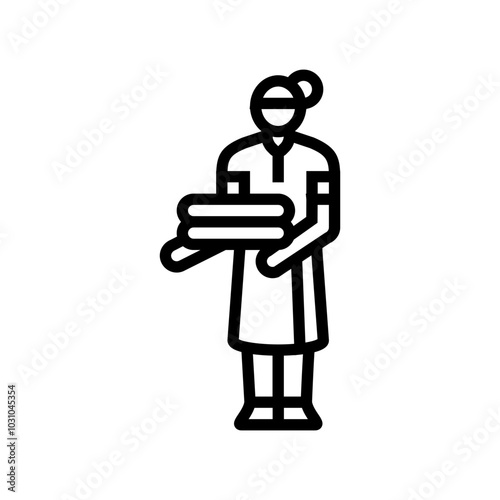 housekeeping hospitality hotel line icon vector. housekeeping hospitality hotel sign. isolated contour symbol black illustration