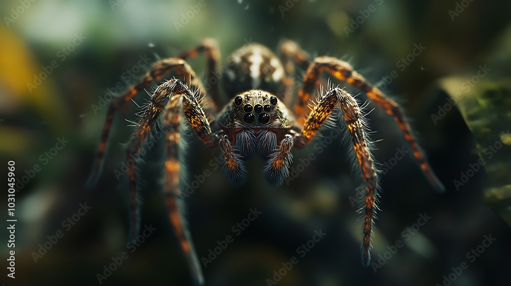 Colorful Jumping Spider Ready to Leap in Natural Setting image Colorful Jumping Spider Ready to Leap in Natural Setting image
