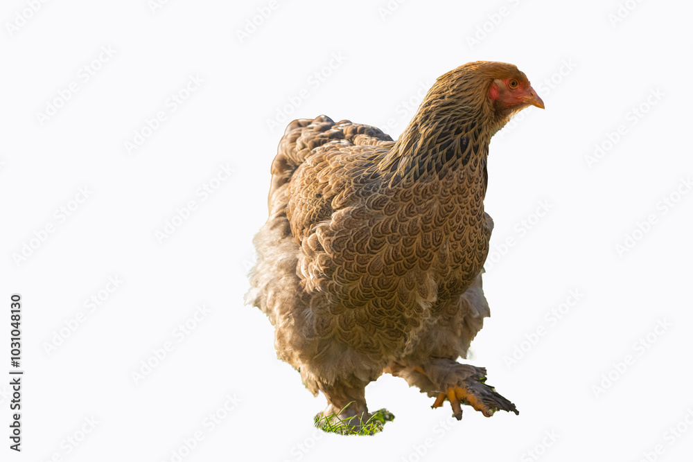 Fototapeta premium poule brahma en portait transparent, pour utlisation graphique