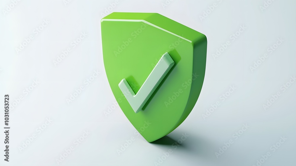 cartoon 3d Icon safety shield check mark perspective . green symbol security safety icon. Checkmark in minimalistic style. 3d vector illustration. white background cartoon 3d Icon safety shield check mark perspective . green symbol security safety icon. Checkmark in minimalistic style. 3d vector illustration. white background
