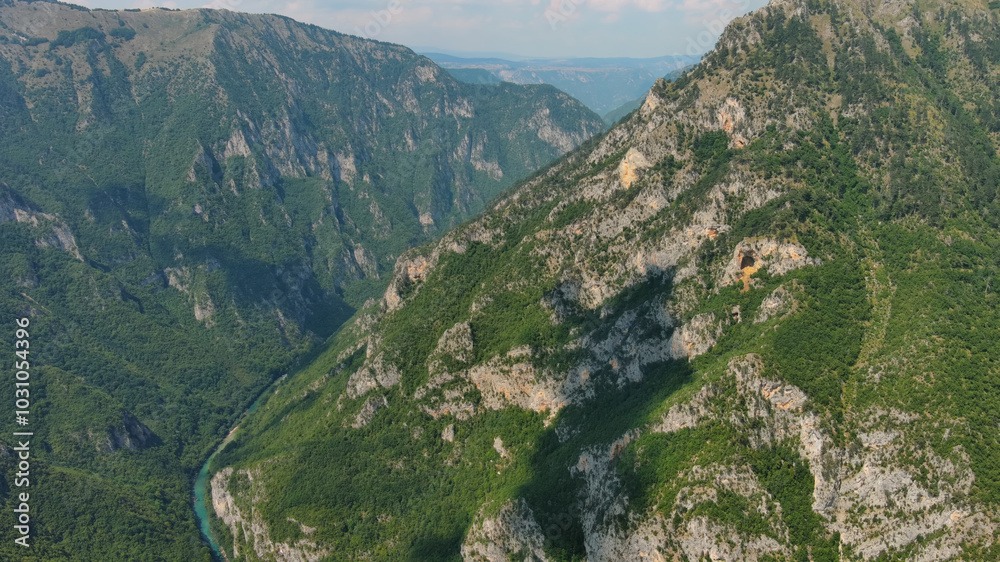 Fototapeta premium Tara River canyon and mountains
