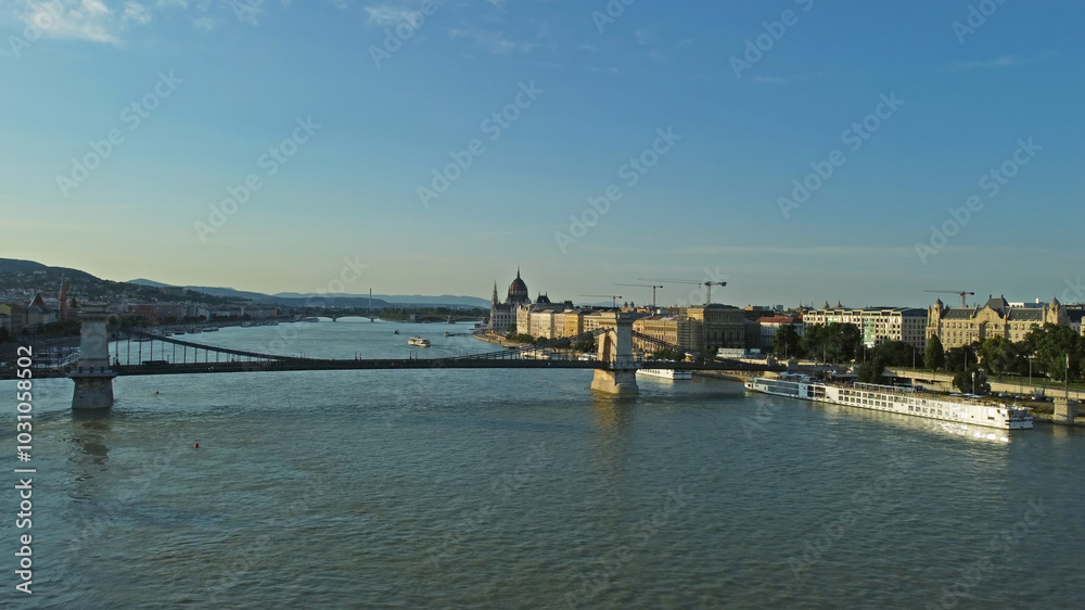 Fototapeta premium Budapest city and Danube river