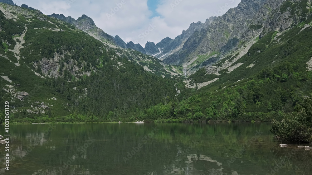 Poprad lake in High Tatras mountains Poprad lake in High Tatras mountains