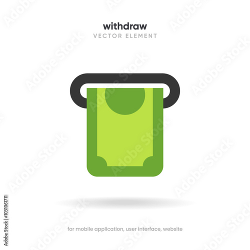 Cash withdraw thin line icon on the white background. Money, pay, payment, cash operations, currency, exchange, savings, bank cards, currency, banking icons