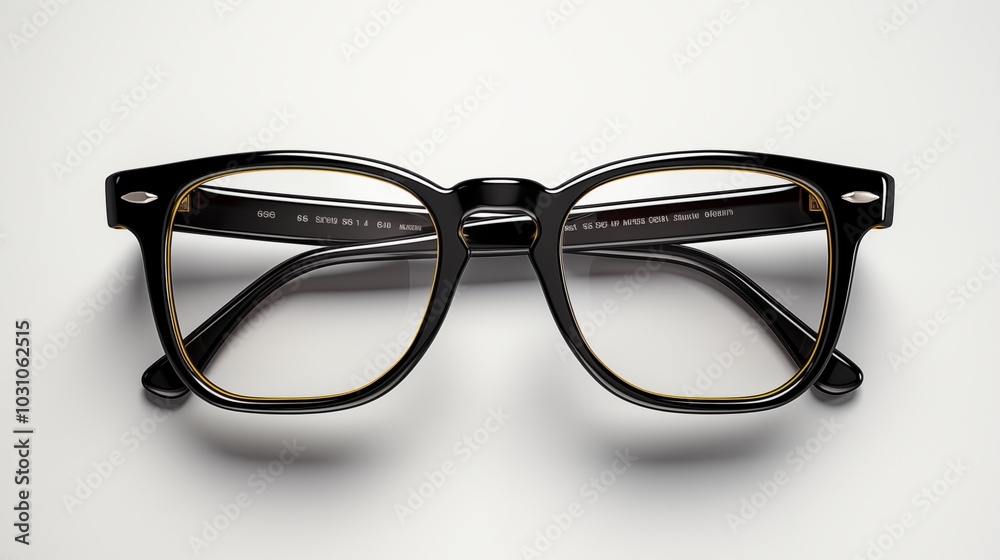 Black retro nerd glasses white background Black retro nerd glasses white background