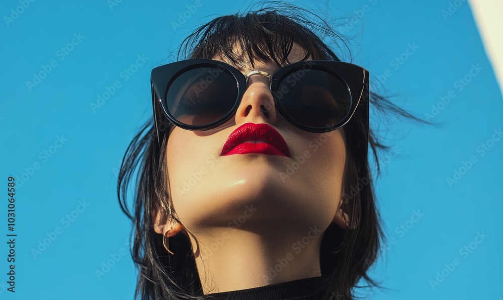 custom made wallpaper toronto digitalA woman wearing sunglasses and red lipstick