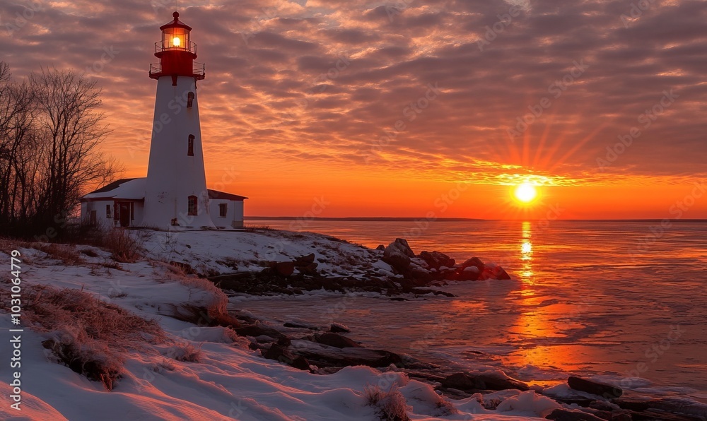 Sunrise at Pointe a la Renommee Lighthouse Sunrise at Pointe a la Renommee Lighthouse