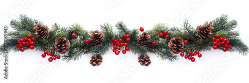 Christmas garland on white

