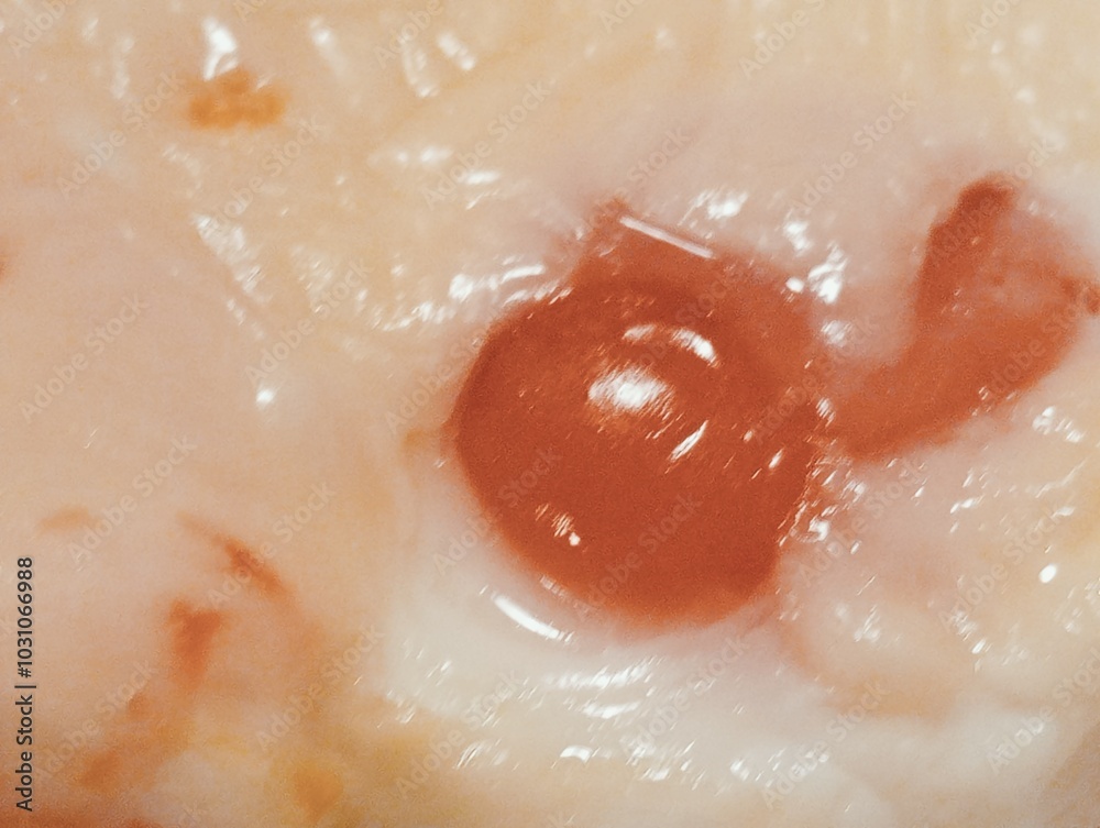 closeup of cooked egg with egg white and yolk