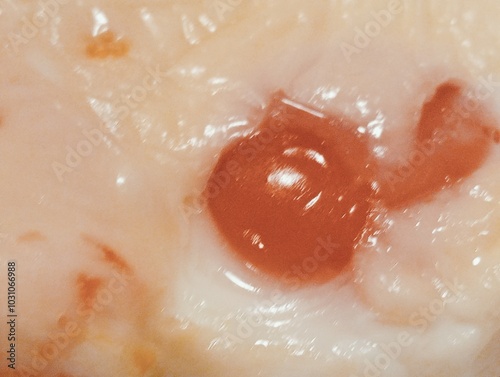 Obraz na płótnie closeup of cooked egg with egg white and yolk w salonie