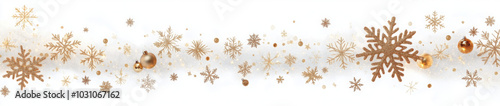 Gold snowflakes and stars on transparent background. New year illustration. PNG image
