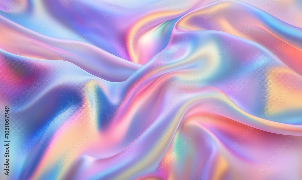 Fototapeta premium Holographic silk background , abstract iridescent gradient background