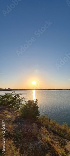 sunset over the lake