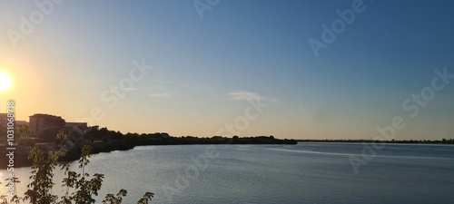 sunset over the lake