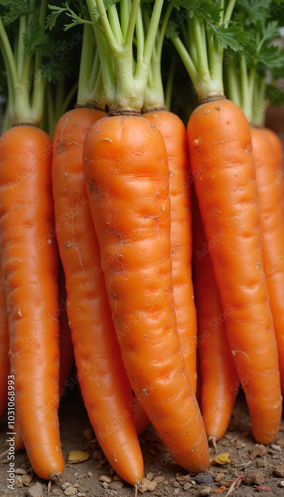Carrots in a Row, Natural Daylight, Healthy Produce Display Carrots in a Row, Natural Daylight, Healthy Produce Display
