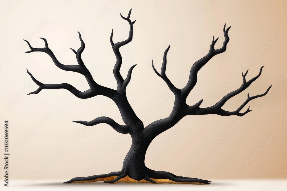 Fototapeta premium Image of tree silhouette on transparent background in format.