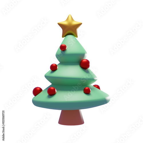 3D Christmas Tree Illustration