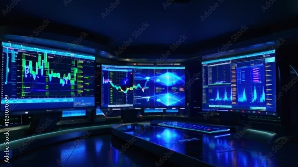 4K Futuristic Control Room Animation with Curved Ultra-Wide Monitors, Neon Lighting, and Real-Time Data Streams | Ultra HD Technology Loop 4K Futuristic Control Room Animation with Curved Ultra-Wide Monitors, Neon Lighting, and Real-Time Data Streams | Ultra HD Technology Loop