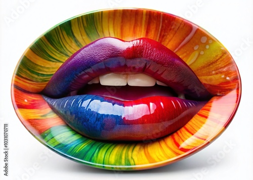 Unique Modern Lip Plate Design for Contemporary Decor and Cultural Art Displays, Perfect for Home and Gallery Settings photo