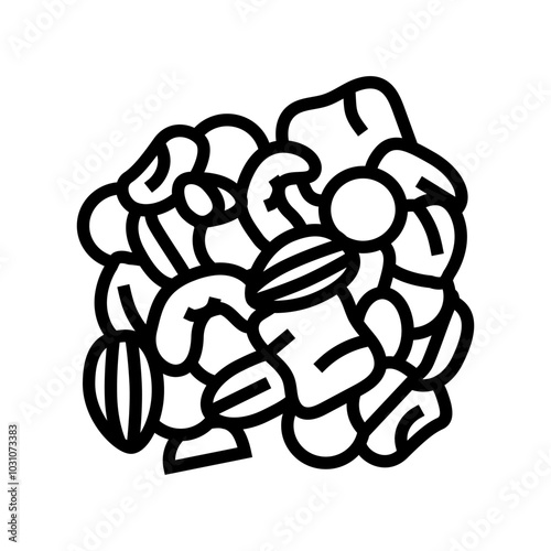 trail mix snack food line icon vector. trail mix snack food sign. isolated contour symbol black illustration