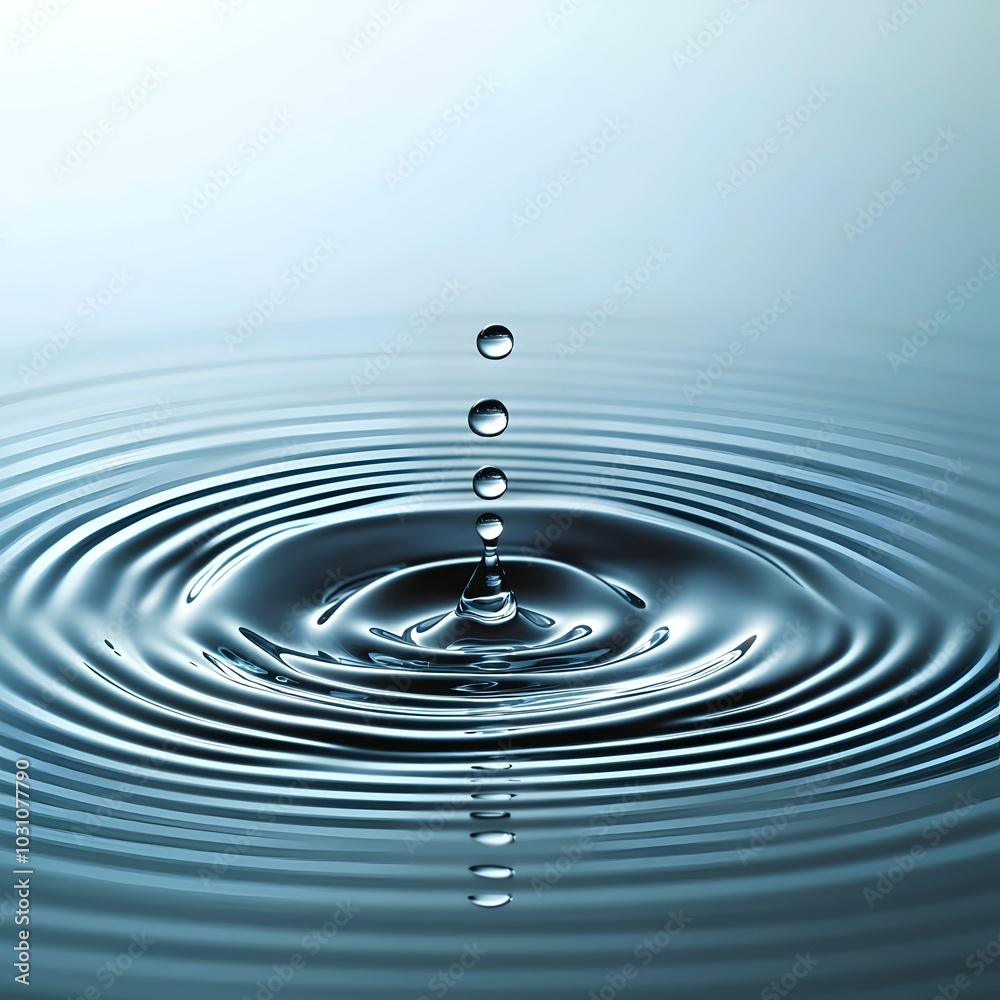 A single water drop creates a series of ripples as it hits the surface of the water. A single water drop creates a series of ripples as it hits the surface of the water.