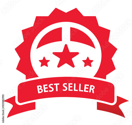 Best seller red star label vector 