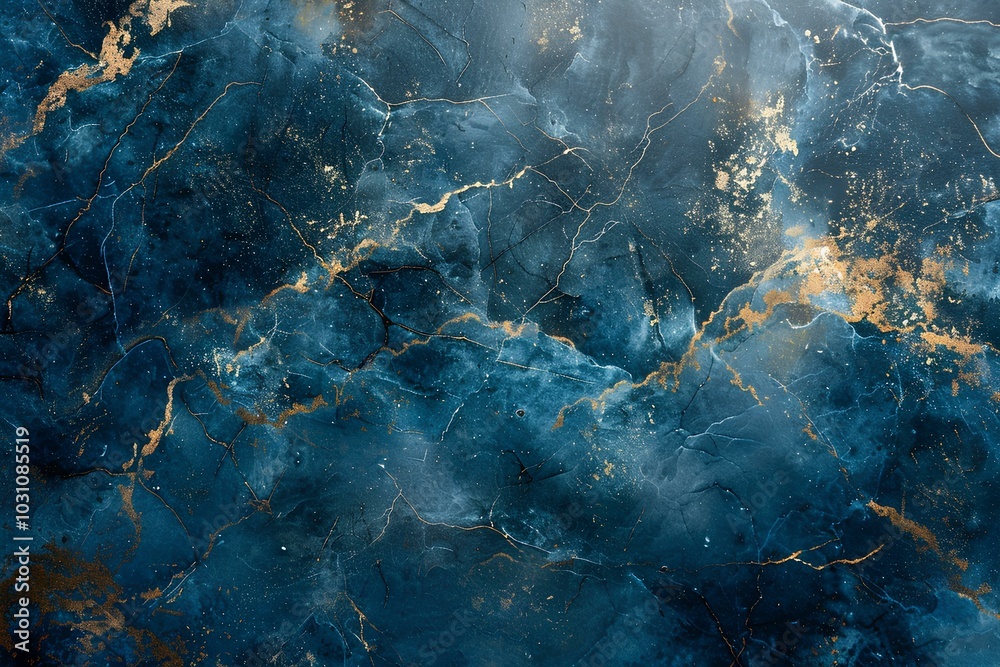 Fototapeta premium A close up of a blue and gold marble surface