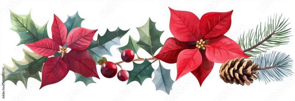Set of ornaments with garland effect. Modern illustration. Set of ornaments with garland effect. Modern illustration.