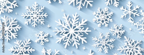 Modern illustration of a blue Christmas card with white snowflakes in EPS10 format