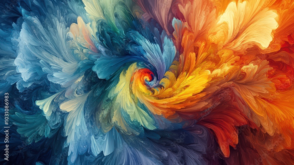 Harmonious colors swirl together in an eye-catching abstract visual experience. Harmonious colors swirl together in an eye-catching abstract visual experience.