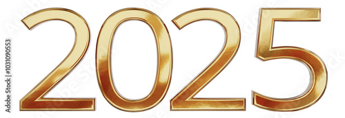 year 2025 golden symbol, 3d...