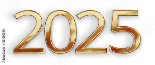 year 2025 golden symbol, 3d...